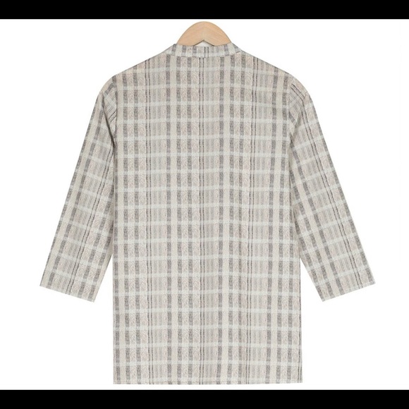 Checked v-neck relaxed fit buttoned shirt in Elastane and rayon-XXL. - Picture 2 of 4